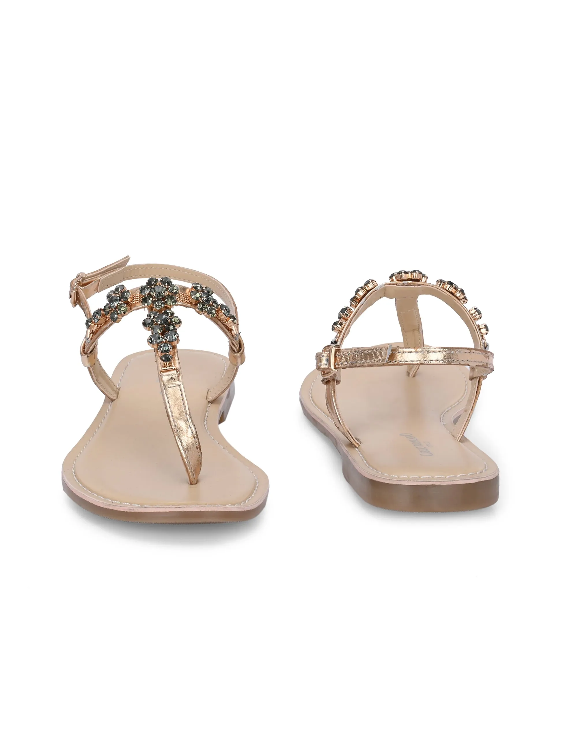 CARLO ROMANO GENUINE LEATHER FLAT STYLISH SANDAL FOR WOMEN