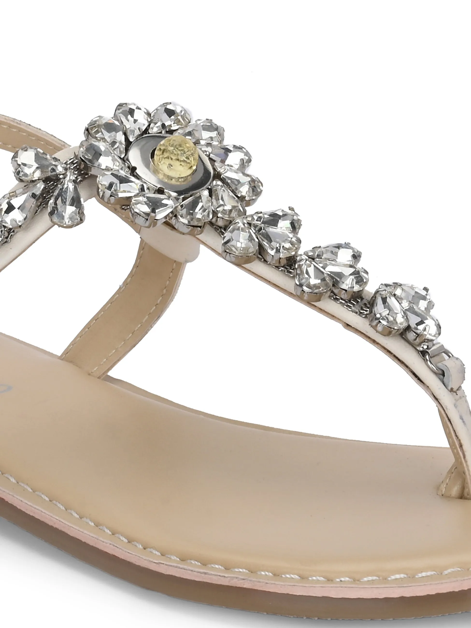 CARLO ROMANO GENUINE LEATHER FLAT STYLISH SANDAL FOR WOMEN