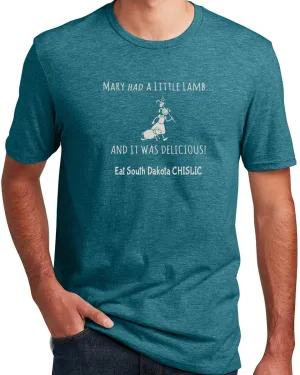CHISLIC Mary Had a Little Lamb Short Sleeve Tee Shirt - Heather Teal