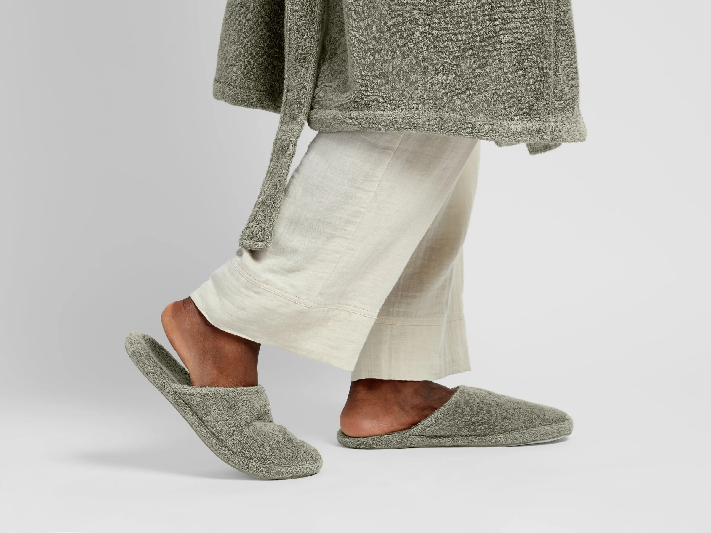 Classic Turkish Cotton Slippers (Moss)