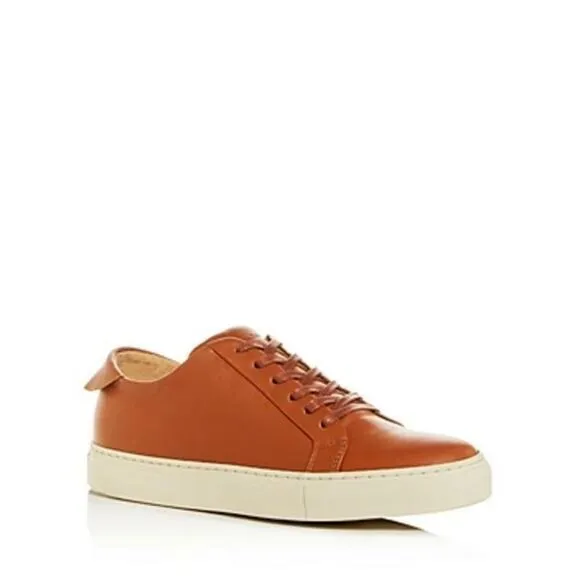 Collegium Men's Classic Pillar Low Italian Leather Sneaker Cognac/Cream 7 US NEW