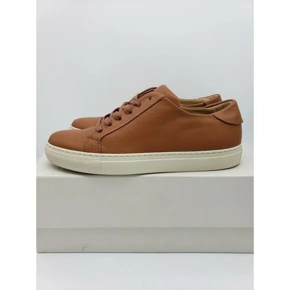 Collegium Men's Classic Pillar Low Italian Leather Sneaker Cognac/Cream 7 US NEW