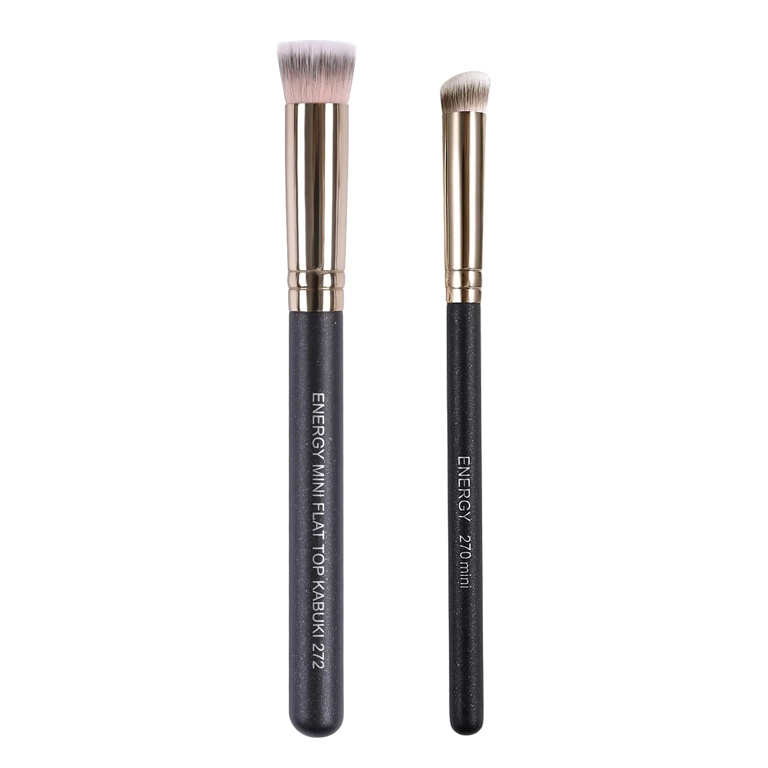 Concealer Brush under Eye Mini Angled Flat Top Kabuki Nose Contour Brush for Concealing Blending Setting Buffing with Powder Liquid Cream Cosmetic Pro Small Makeup Foundation Brushes 270