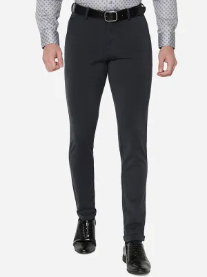 Dark Grey Solid Slim Fit Formal Trouser | JB Studio