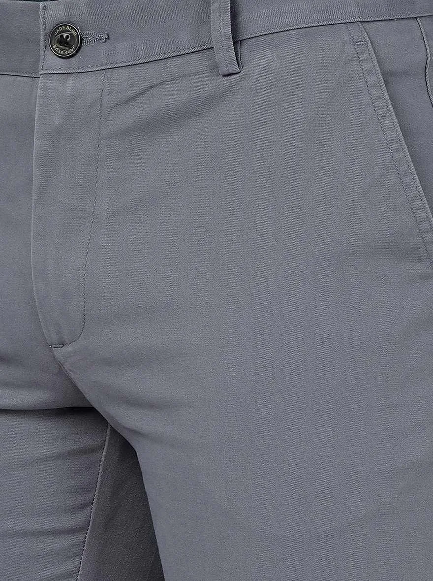 Dark Grey Solid Uno Fit Casual Trouser | JadeBlue