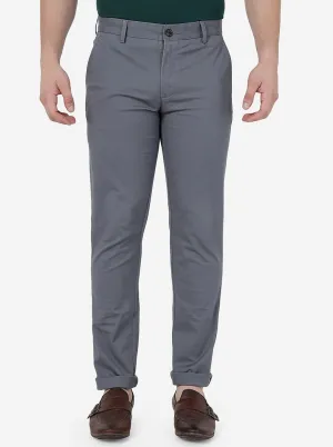 Dark Grey Solid Uno Fit Casual Trouser | JadeBlue