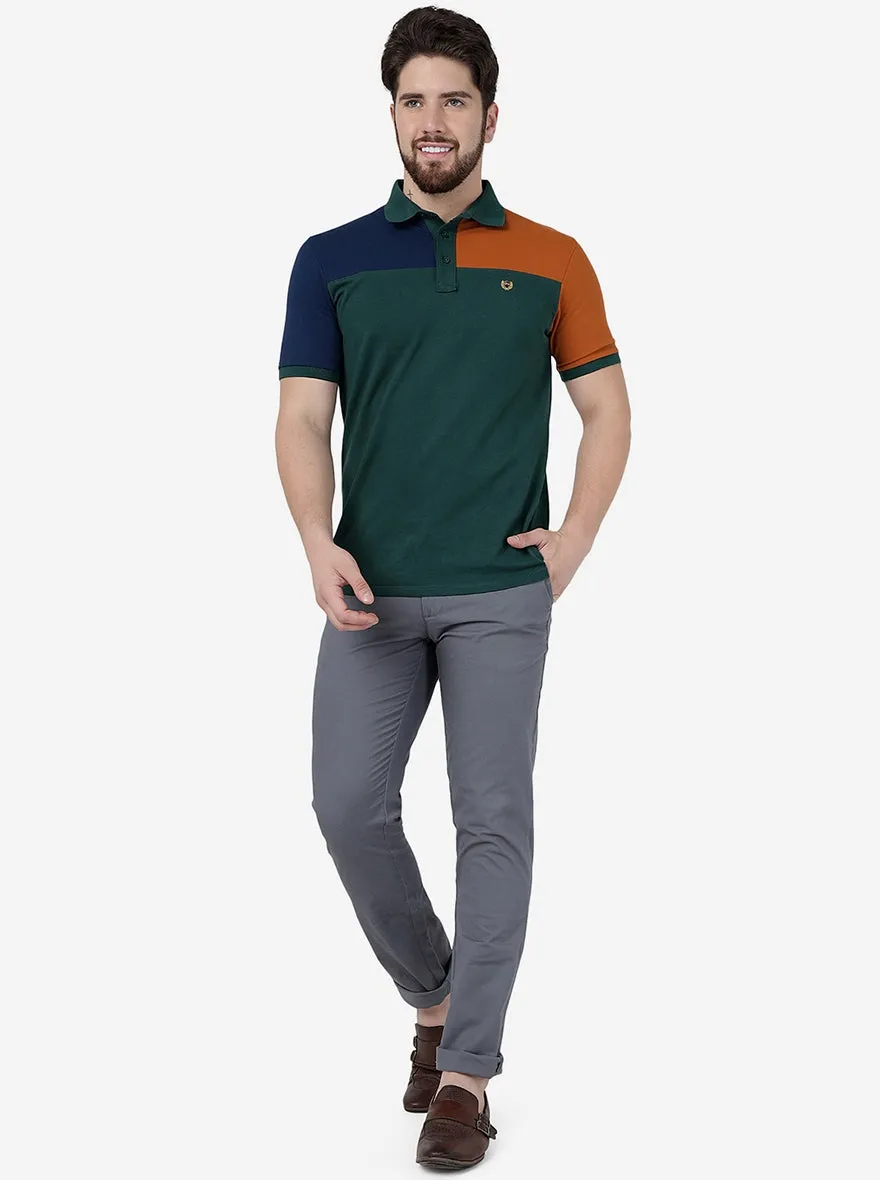Dark Grey Solid Uno Fit Casual Trouser | JadeBlue