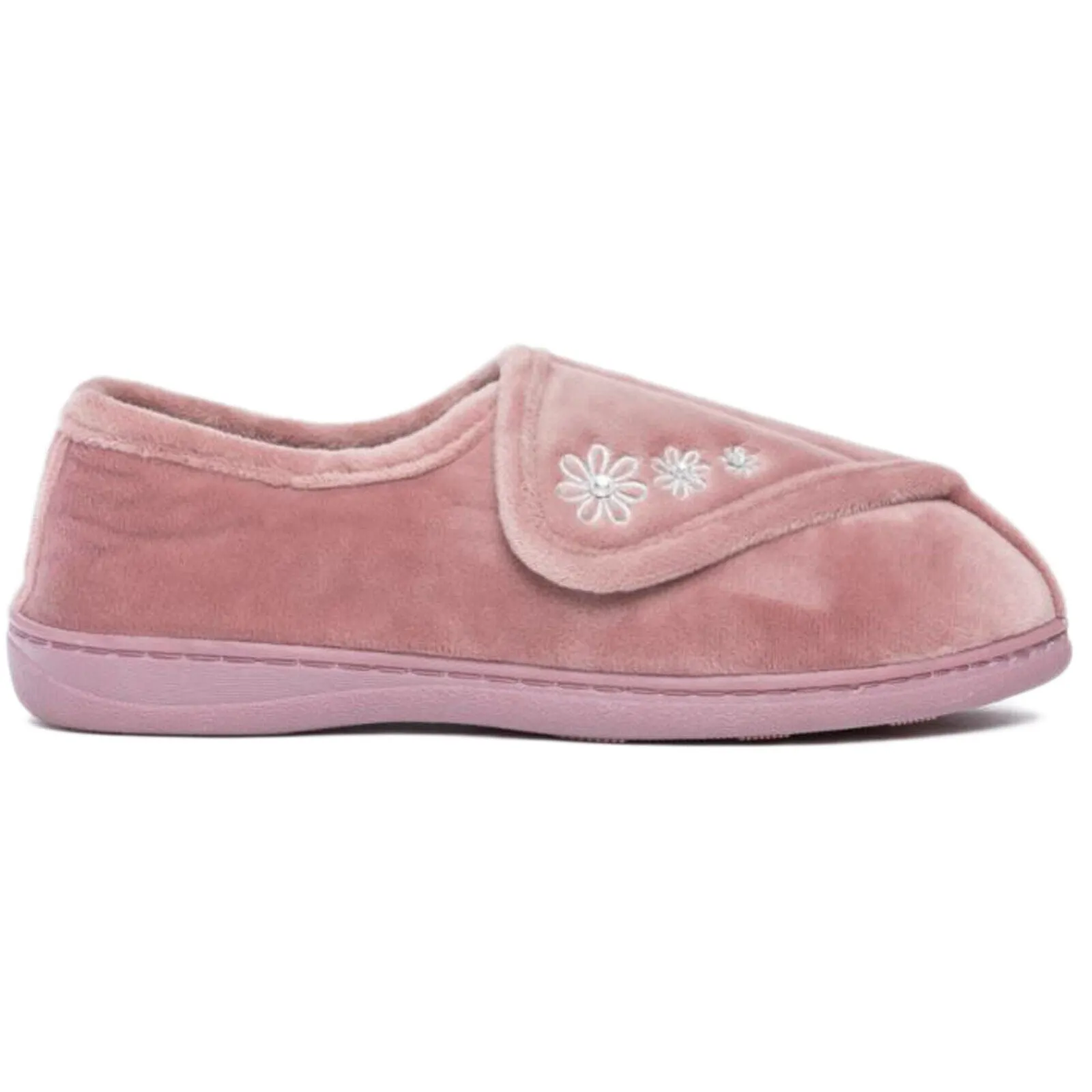 DR KELLER WOMENS SLIPPERS LADIES WIDE FIT CUSHIONED WARM ADJUSTABLE FLEECE SHOE