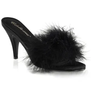 Fabulicious | Classic marabou slipper | black