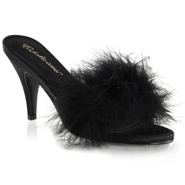 Fabulicious | Classic marabou slipper | black