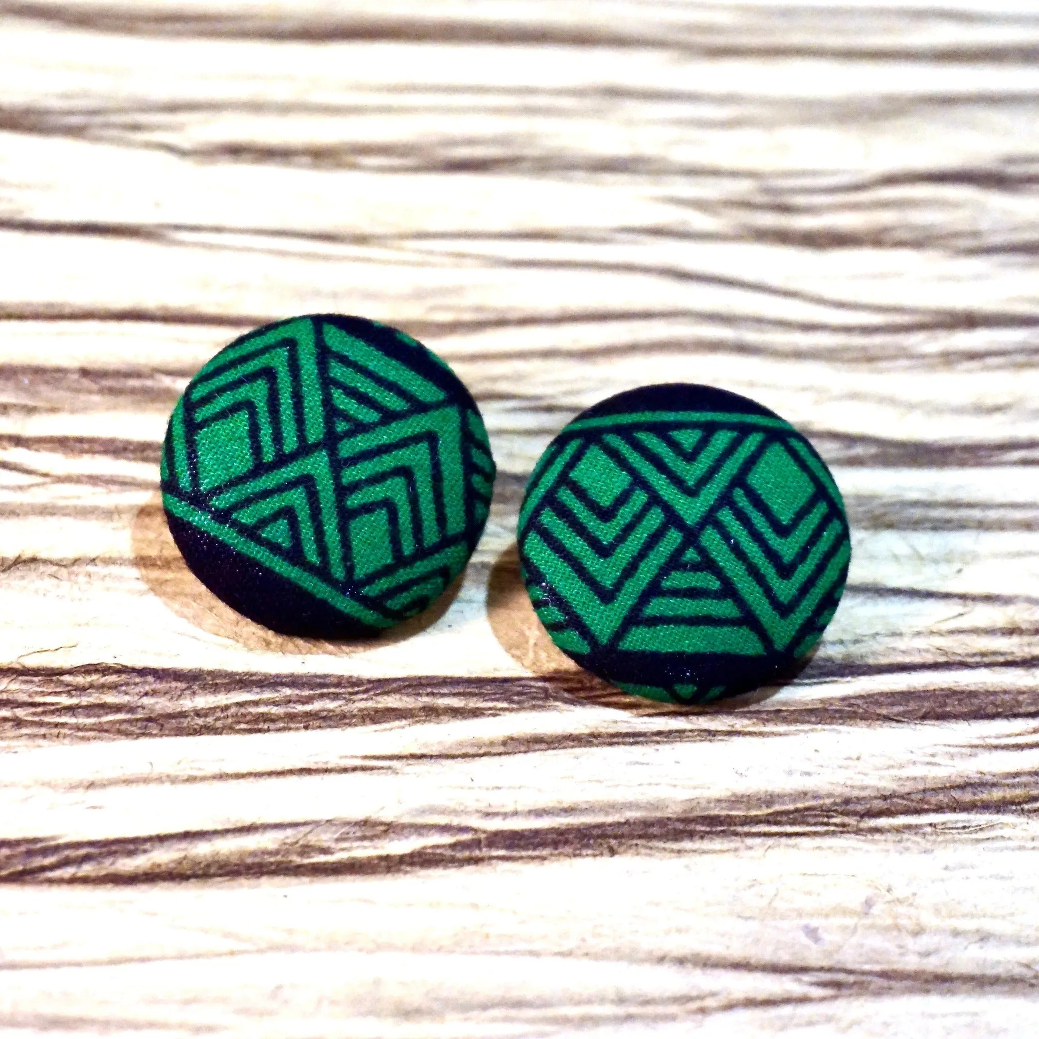 Fara Ankara Fabric Stud Earrings