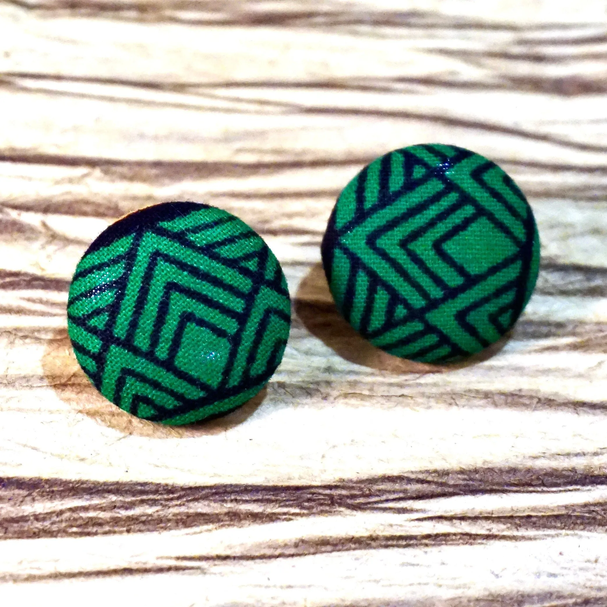 Fara Ankara Fabric Stud Earrings