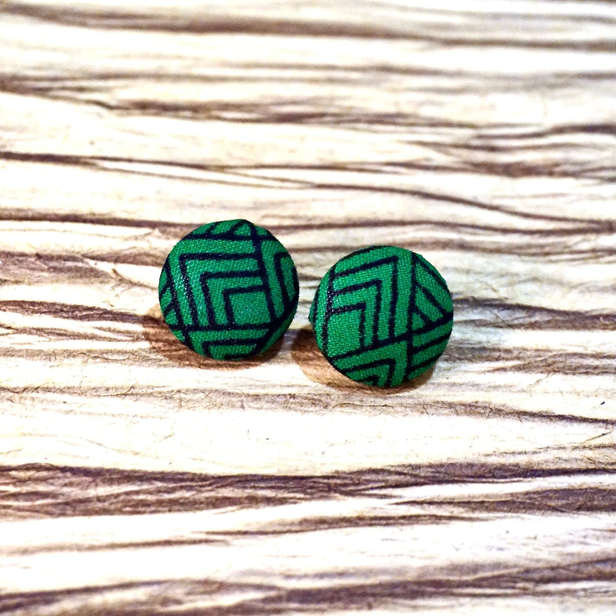 Fara Ankara Fabric Stud Earrings