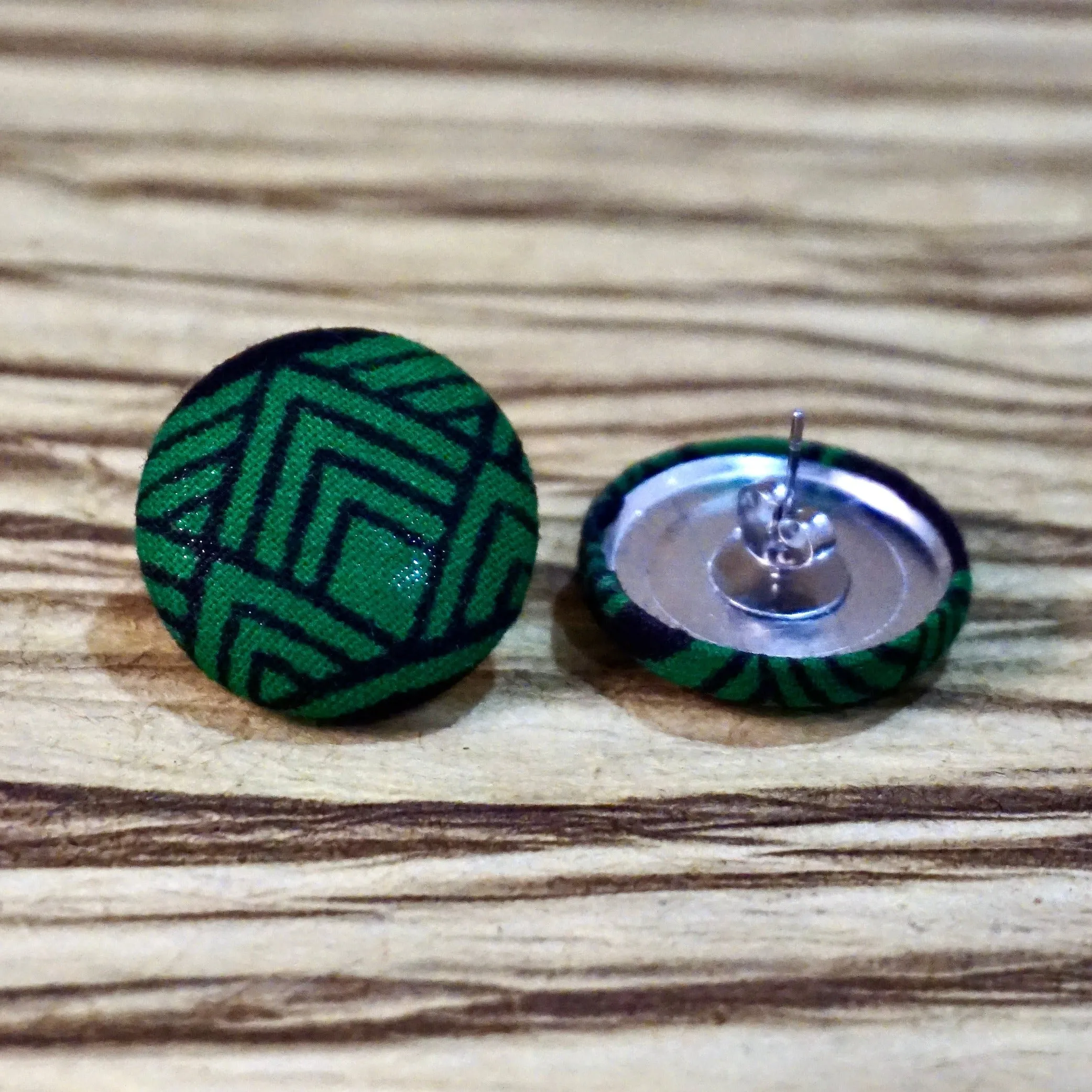 Fara Ankara Fabric Stud Earrings