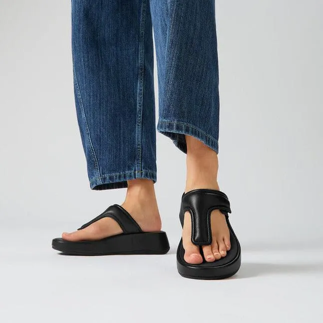 FitFlop F-Mode Adjustable Padded-Leather Flatform