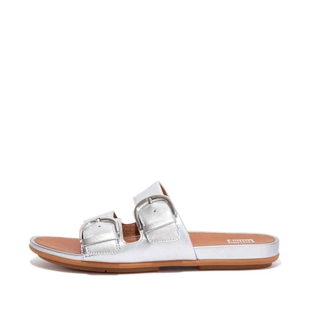 FitFlop GRACIE Buckle Two-Bar Leather Slides