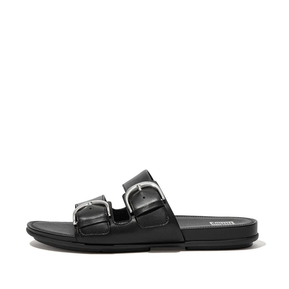 FitFlop GRACIE Buckle Two-Bar Leather Slides