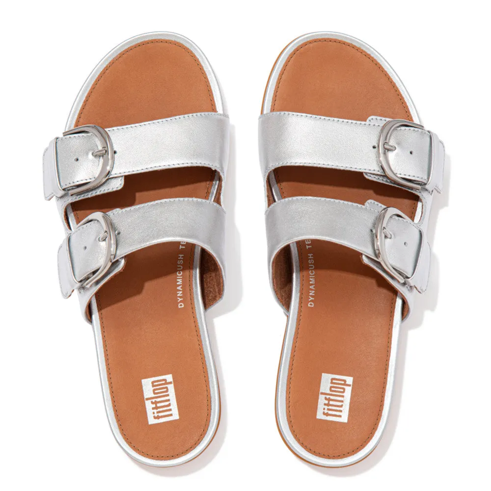 FitFlop GRACIE Buckle Two-Bar Leather Slides
