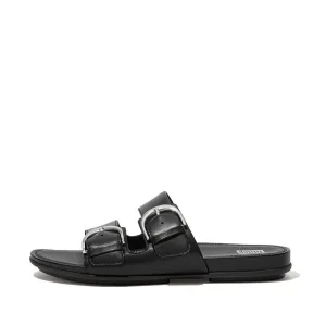 FitFlop GRACIE Buckle Two-Bar Leather Slides