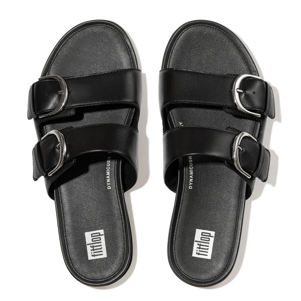 FitFlop GRACIE Buckle Two-Bar Leather Slides
