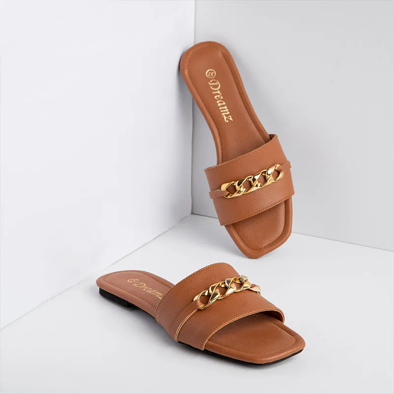 Flat Slipper With Chain - Havan