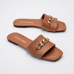 Flat Slipper With Chain - Havan