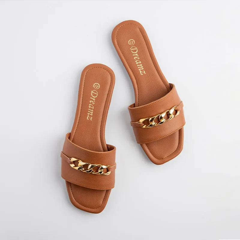 Flat Slipper With Chain - Havan
