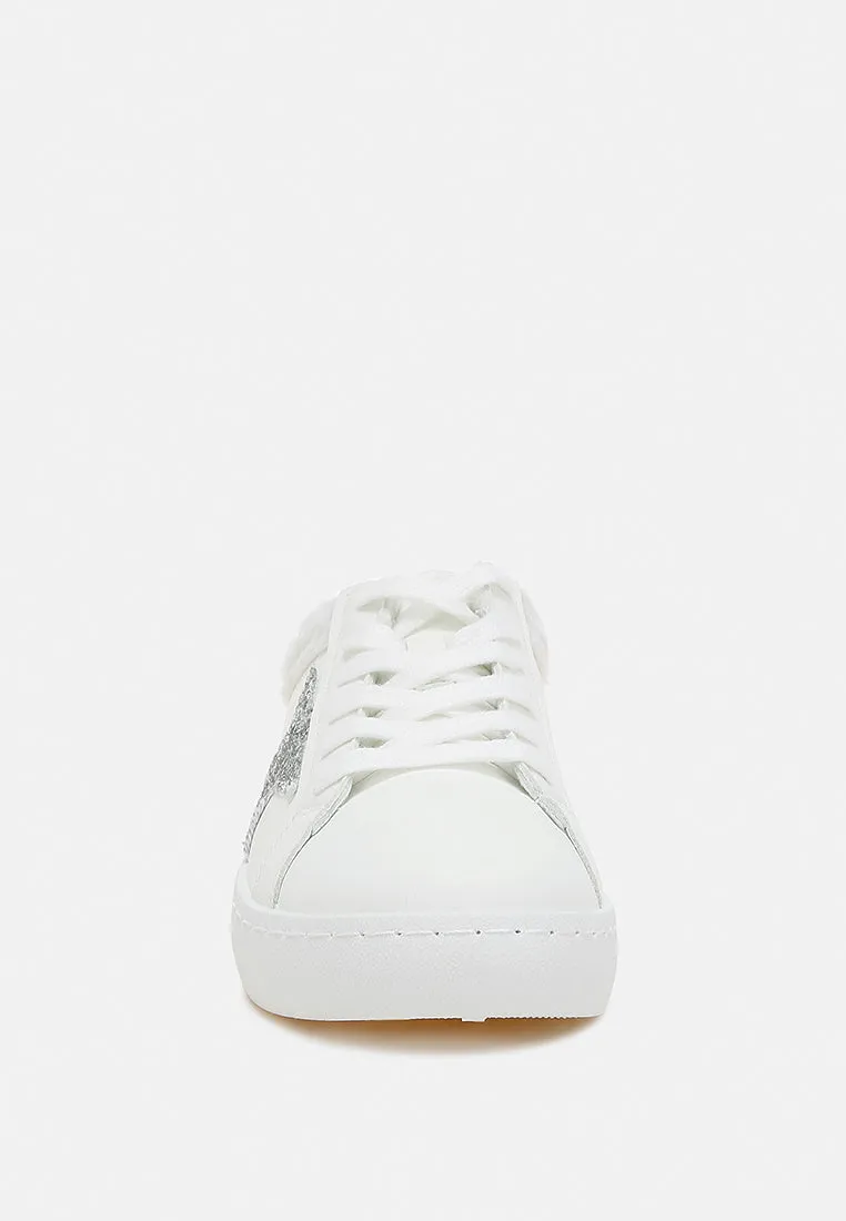 fur collar slip on sneakers by RUW