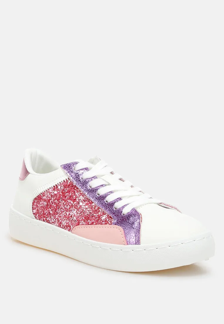 Glitter Faux Leather Sneakers By RAG