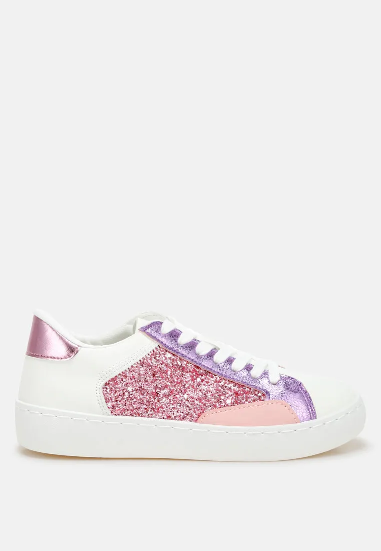 Glitter Faux Leather Sneakers By RAG
