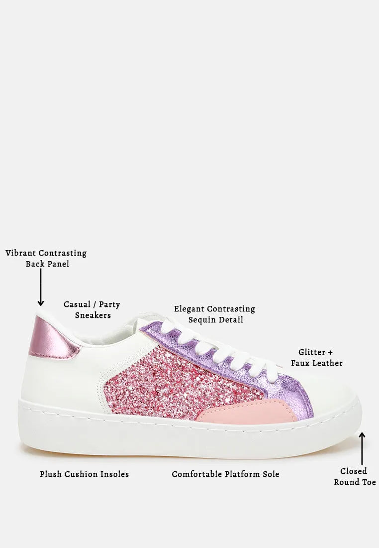 Glitter Faux Leather Sneakers By RAG
