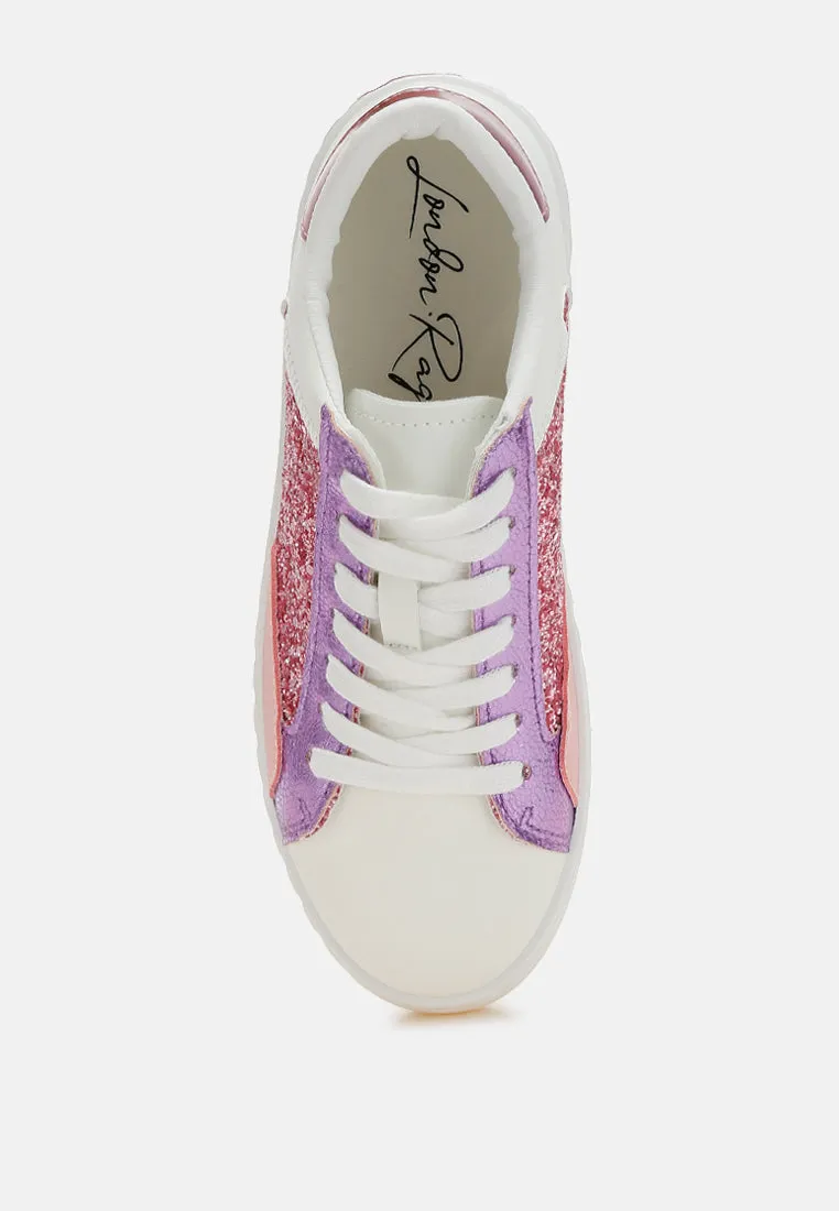 Glitter Faux Leather Sneakers By RAG
