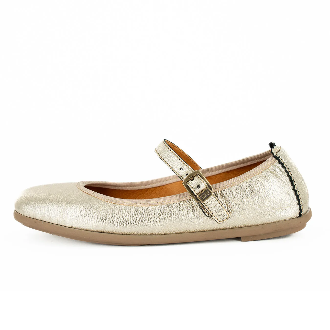Godcini : Ladies Leather Pump in Platino Metal Grain