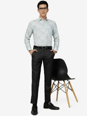 Green Printed Regular Fit Formal Shirt | JadeBlue