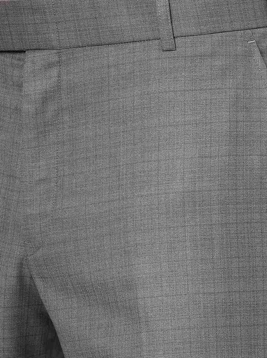 Grey Solid Classic Fit Formal Trouser | JadeBlue