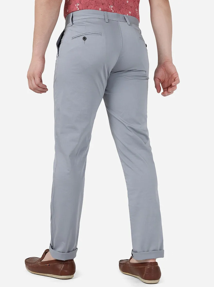 Grey Solid Uno Fit Casual Trouser | JadeBlue