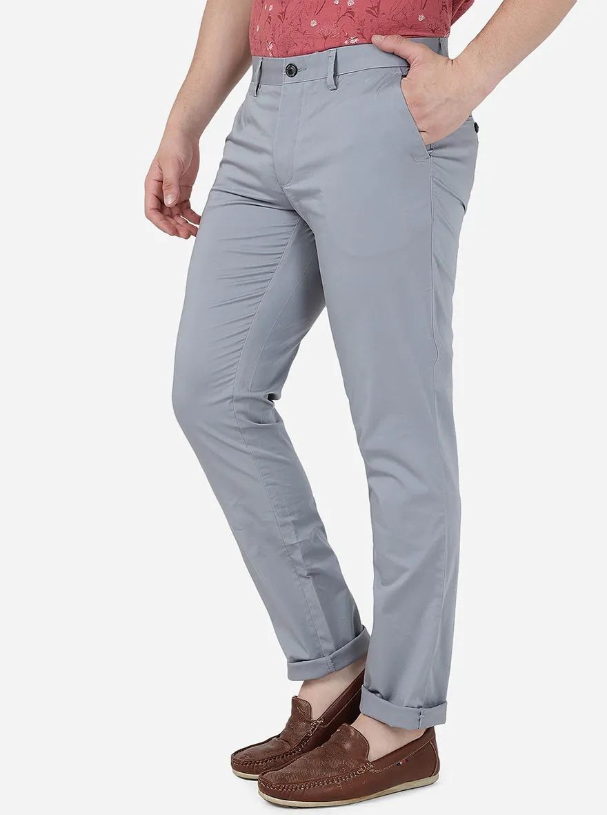 Grey Solid Uno Fit Casual Trouser | JadeBlue