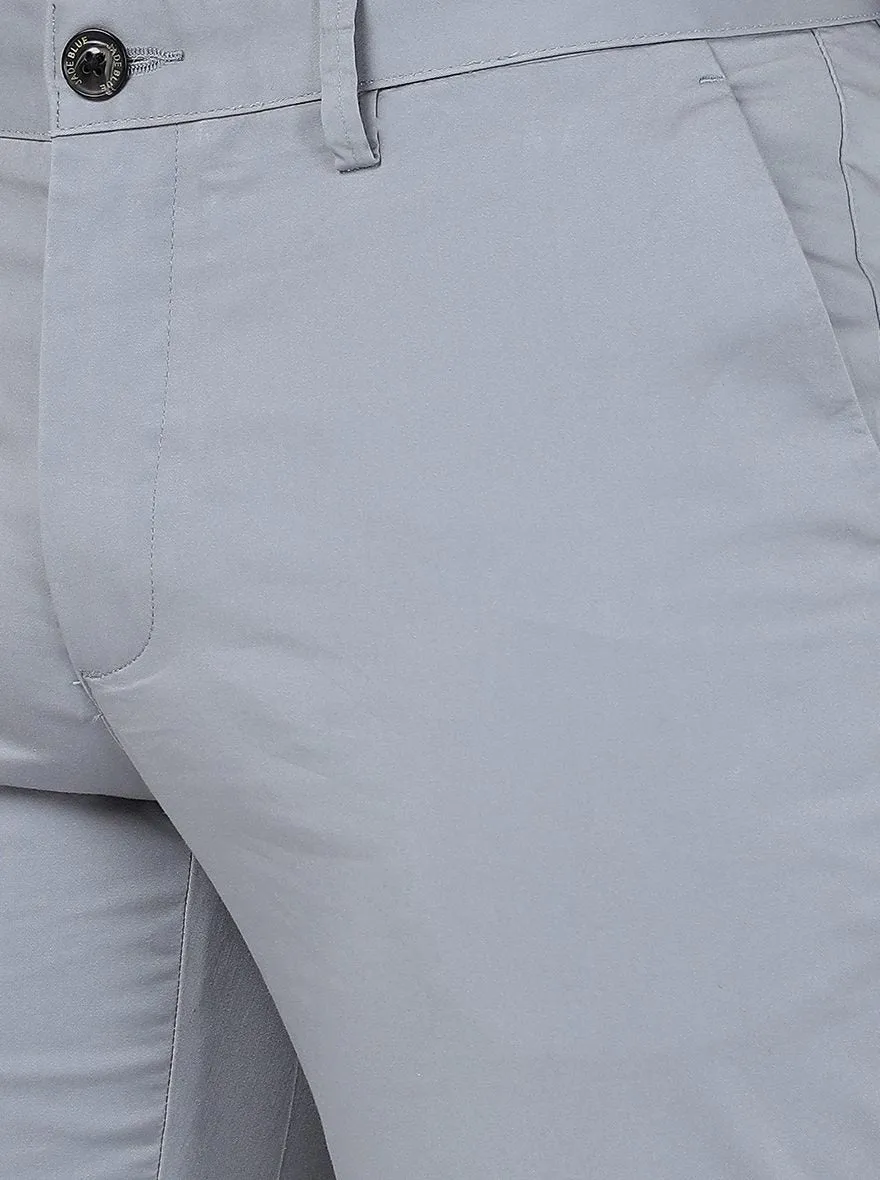 Grey Solid Uno Fit Casual Trouser | JadeBlue