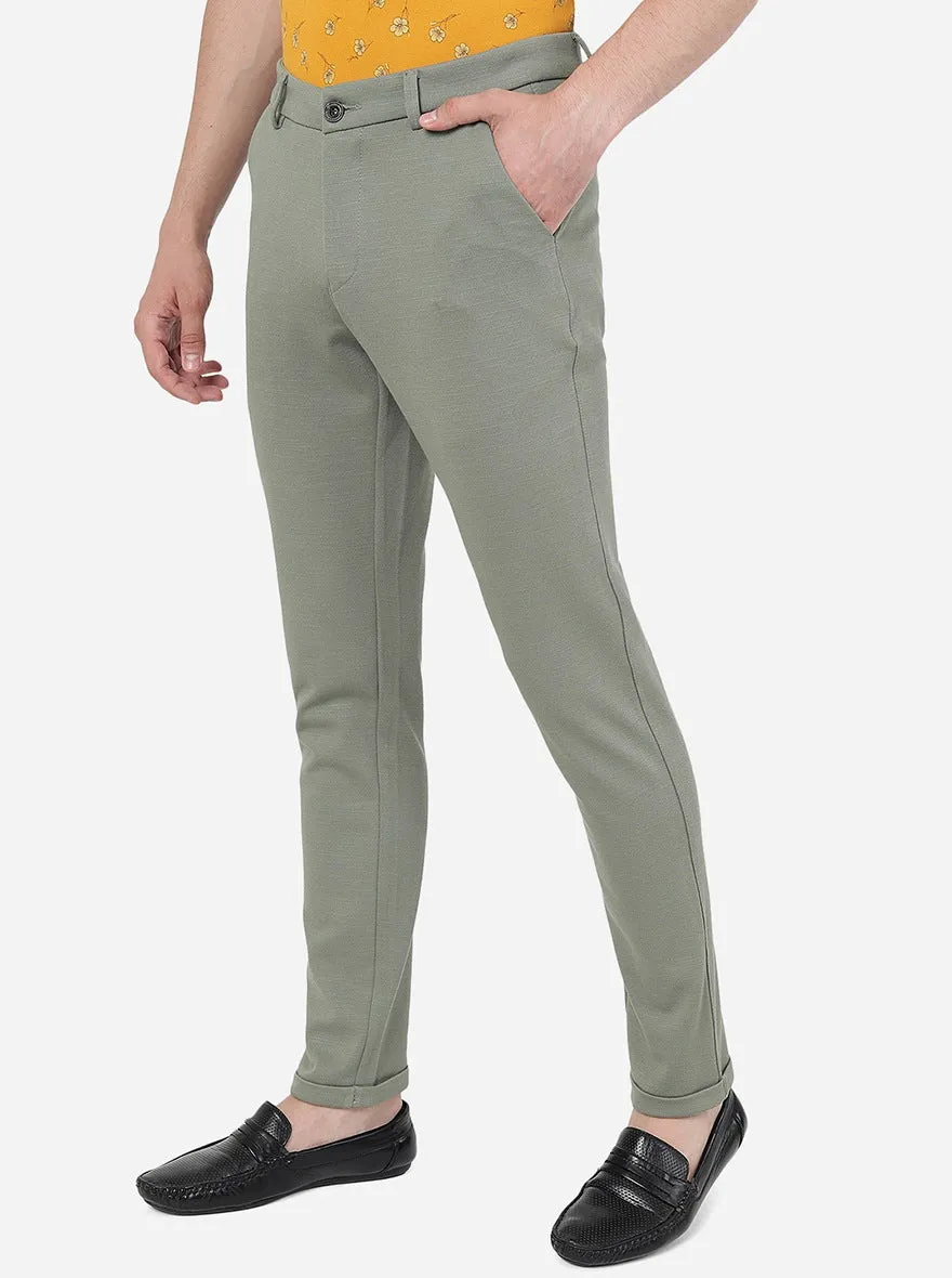 Grey Solid Venice Fit Casual Trouser | JadeBlue