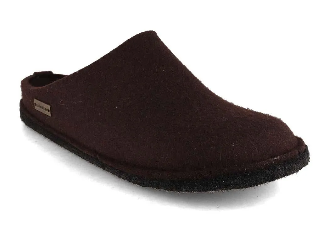 HAFLINGER Men Women Felt Slippers 'Flair Soft', espresso