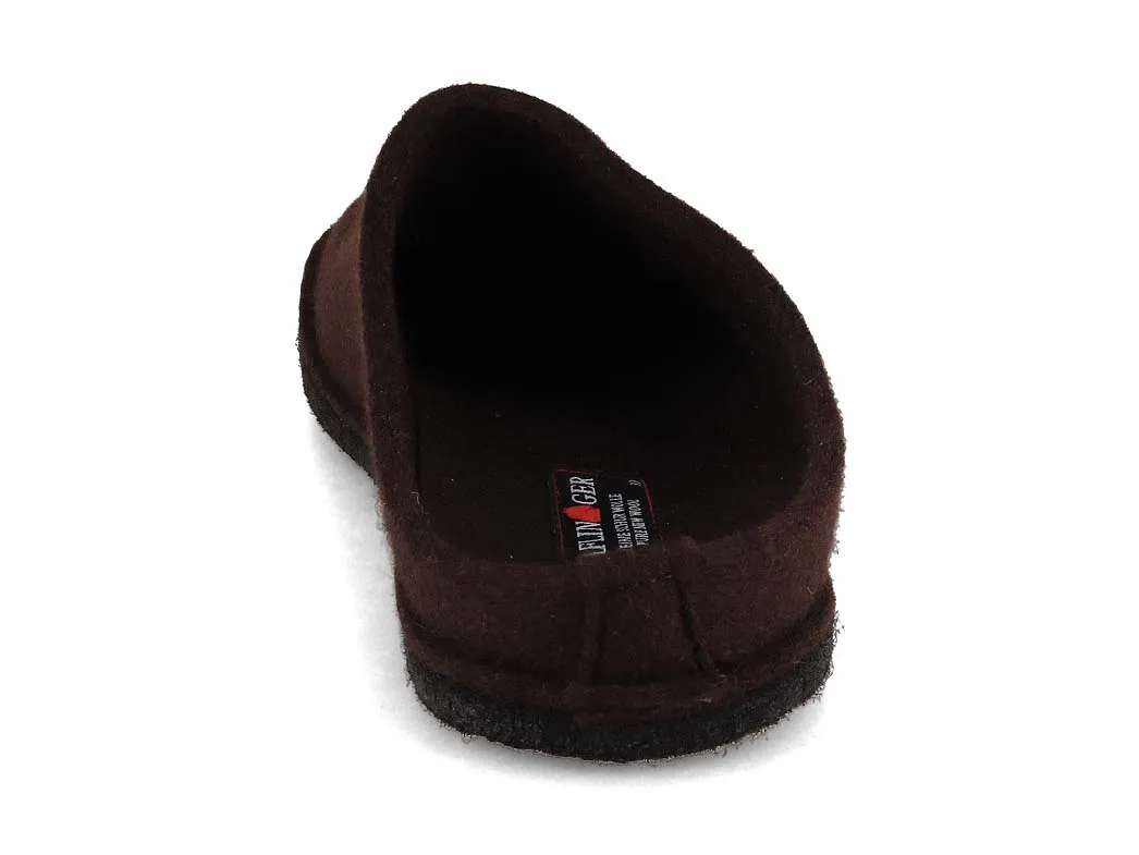 HAFLINGER Men Women Felt Slippers 'Flair Soft', espresso