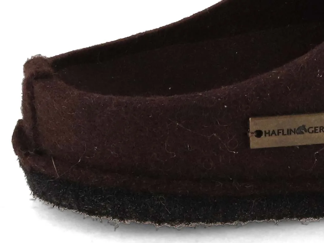 HAFLINGER Men Women Felt Slippers 'Flair Soft', espresso