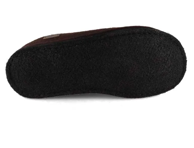 HAFLINGER Men Women Felt Slippers 'Flair Soft', espresso