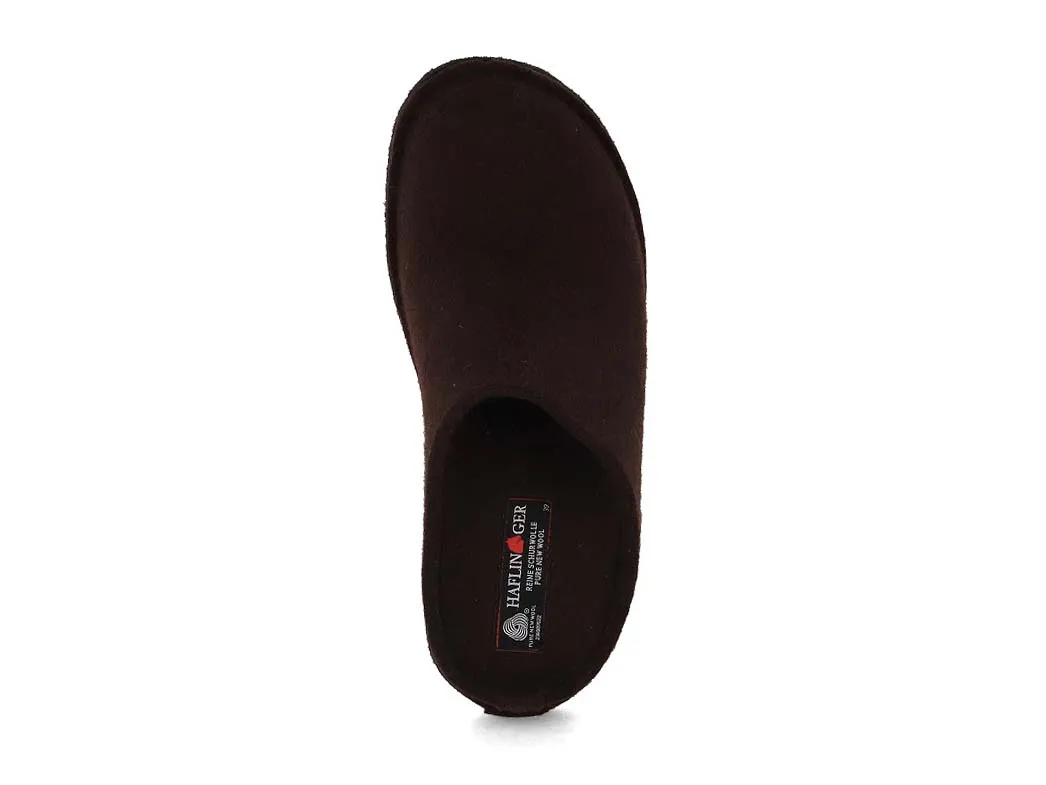 HAFLINGER Men Women Felt Slippers 'Flair Soft', espresso