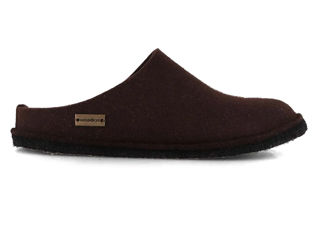 HAFLINGER Men Women Felt Slippers 'Flair Soft', espresso