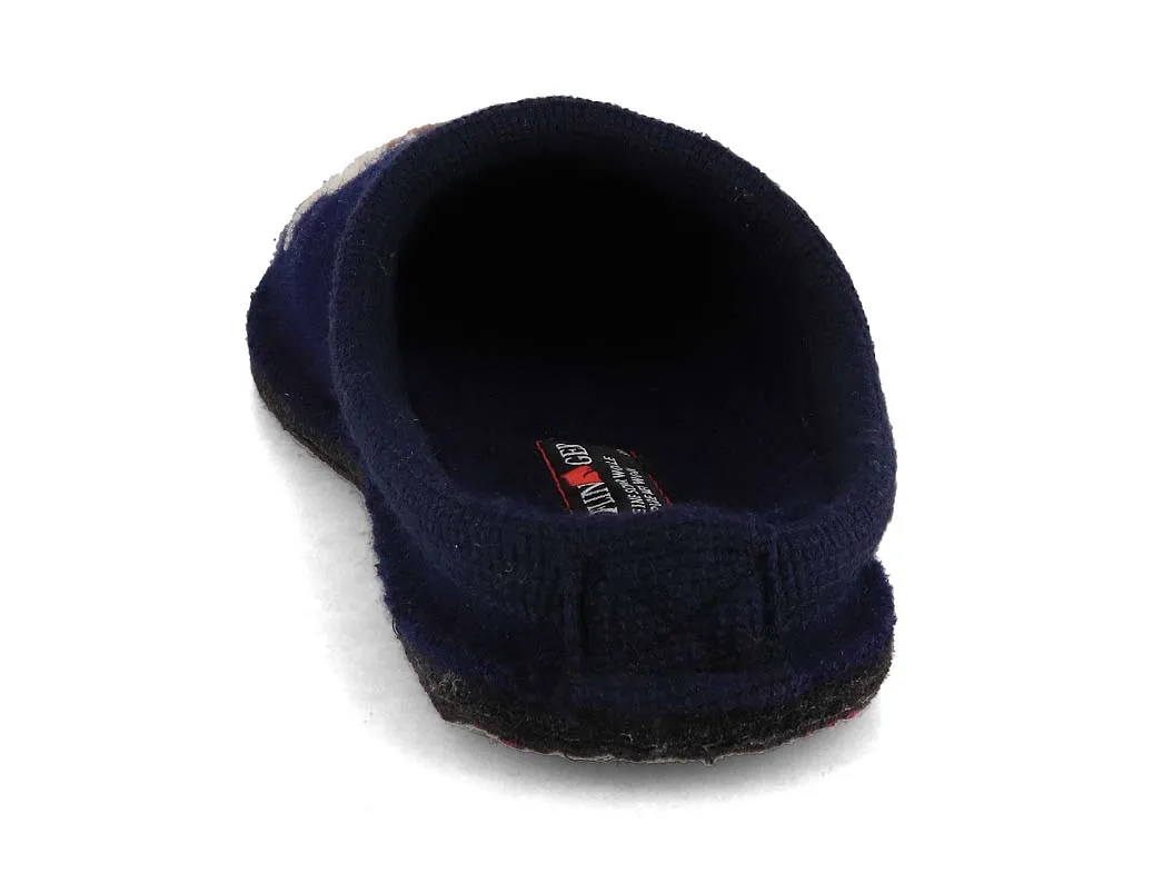 HAFLINGER Women Boiled Wool Slippers 'Flair Fido', dark blue