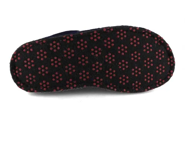 HAFLINGER Women Boiled Wool Slippers 'Flair Fido', dark blue