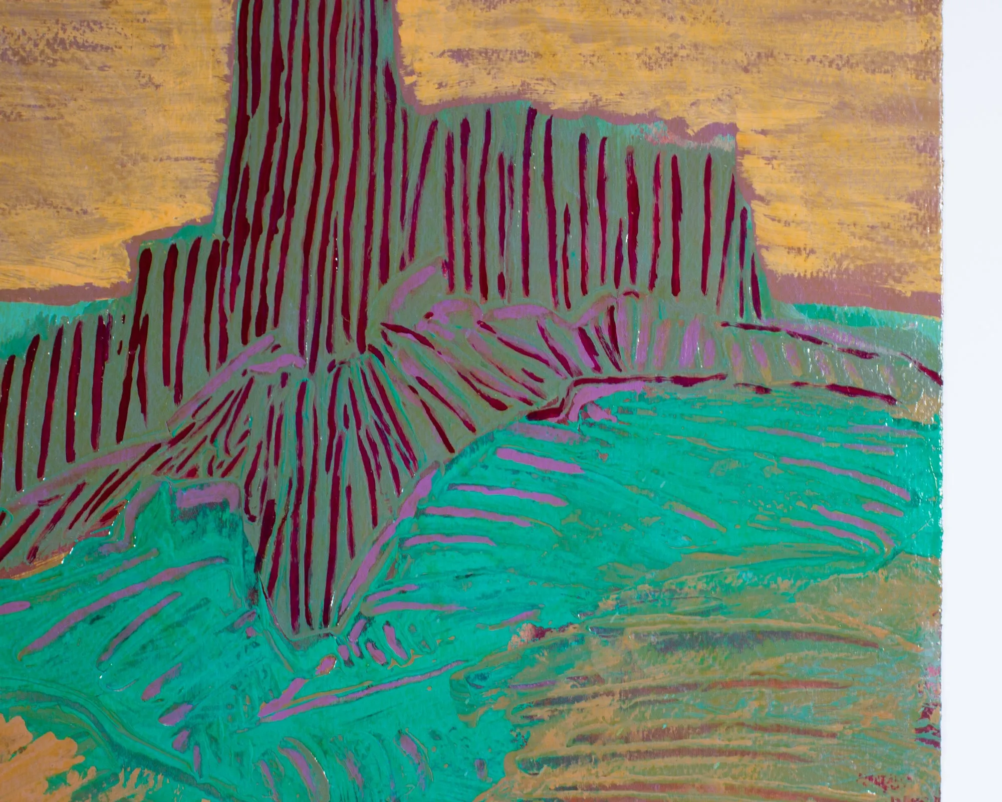 Harry Hilson Signed 1980s “Rock” Acrylic Painting