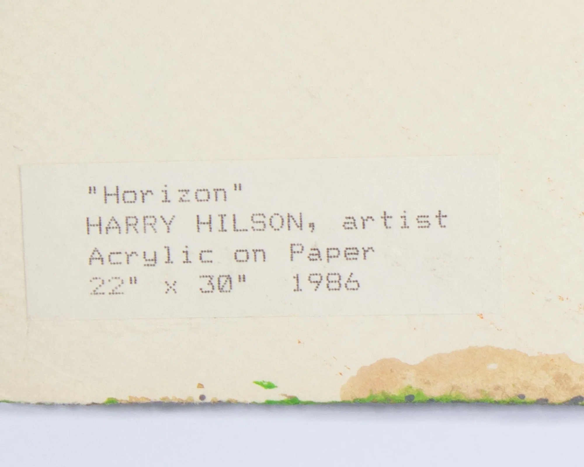 Harry Hilson Signed 1986 “Horizon” Acrylic Painting