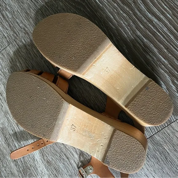 Hasbeens size 37, 6.5 debutant or mirja natural brown sandals